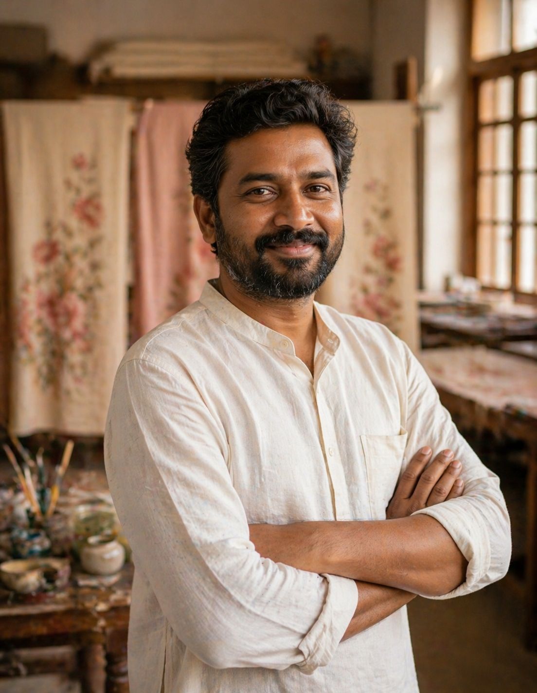 The founder of Hand Painted Saree